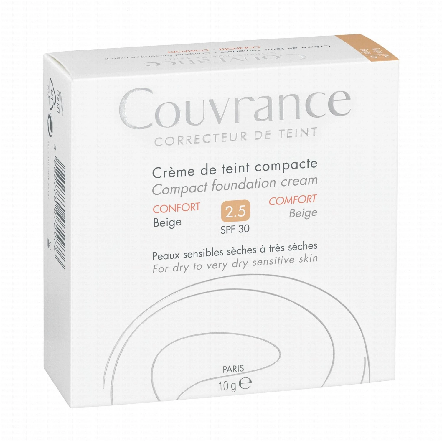 Avène AVÈNE Couvrance Correcteur De Teint Compact Confort SPF 30 Teinte 2.5 Poudrier 10g + éponge 4 Avène AVÈNE Couvrance Correcteur De Teint Compact Confort SPF 30 Teinte 2.5 Poudrier 10g + éponge – Image 2