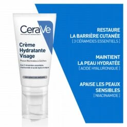 CERAVE Crème Hydratant Visage Peaux Normales à Sèches Tube 52ml -Clarin Beauty Magasin CERAVE Creme hydratant visage peaux normales a seches tube 52ml 42753 103 1684864815
