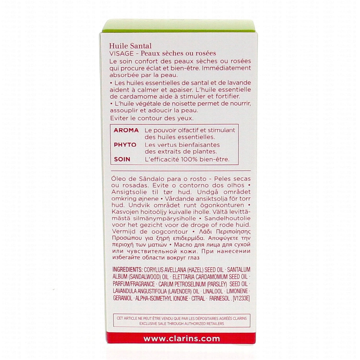 CLARINS Huile Santal Peaux Sèches Ou Rosées 30ml 5 CLARINS Huile Santal Peaux Sèches Ou Rosées 30ml – Image 3