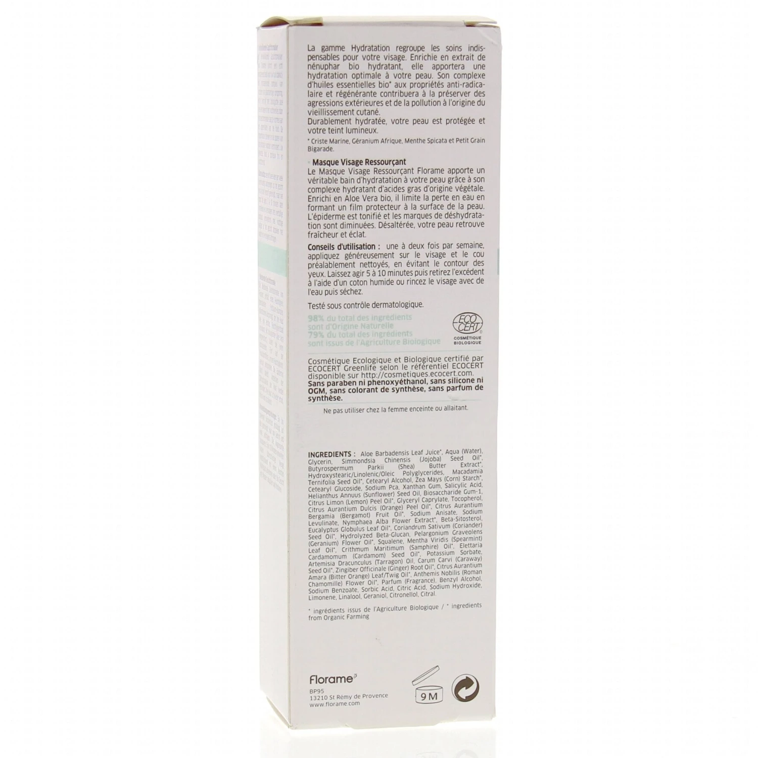 FLORAME Hydratation Masque Visage Ressourçant Tube 75ml 5 FLORAME Hydratation Masque Visage Ressourçant Tube 75ml – Image 3