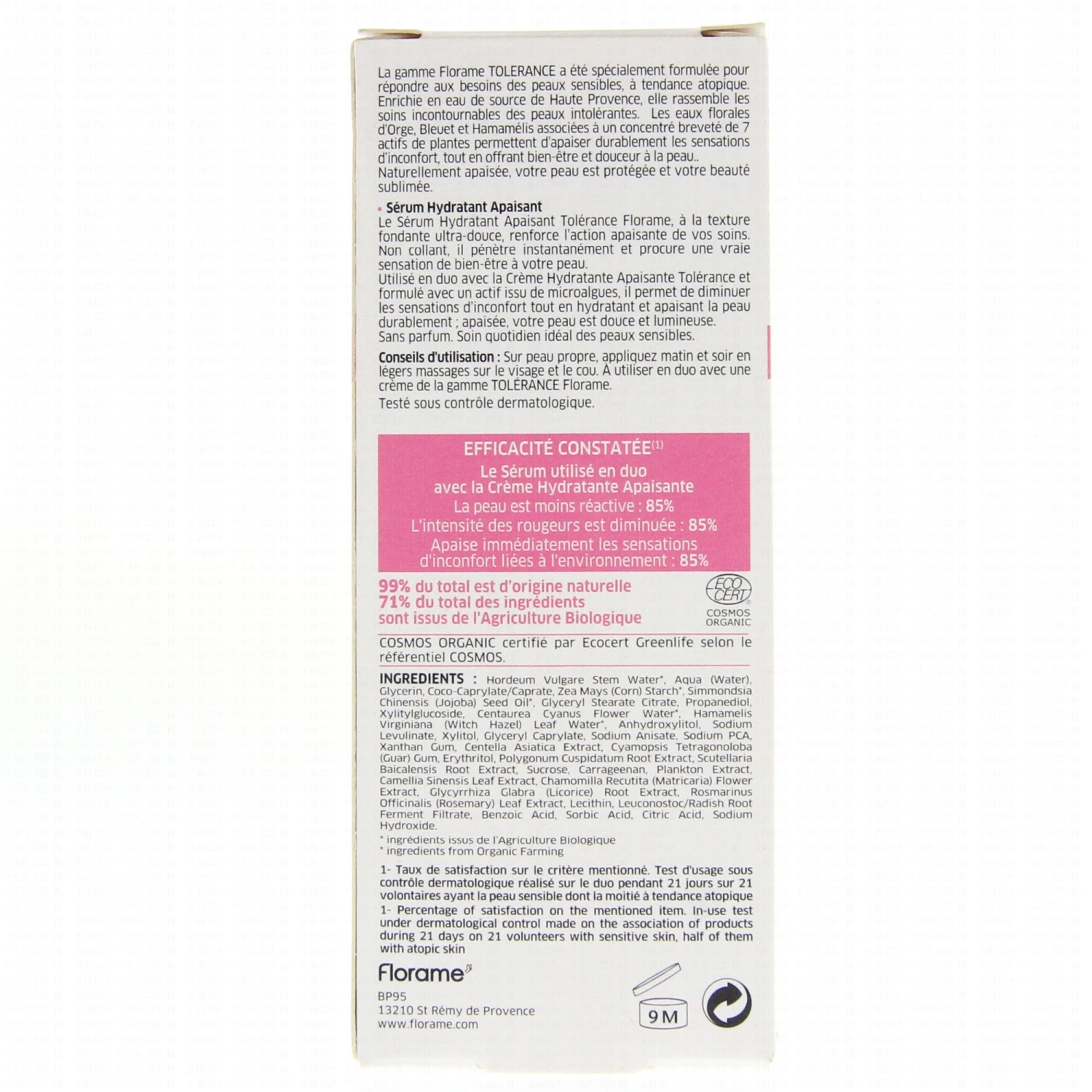 FLORAME Tolérance - Sérum Hydratant Apaisant Bio 36ml 5 FLORAME Tolérance - Sérum Hydratant Apaisant Bio 36ml – Image 3