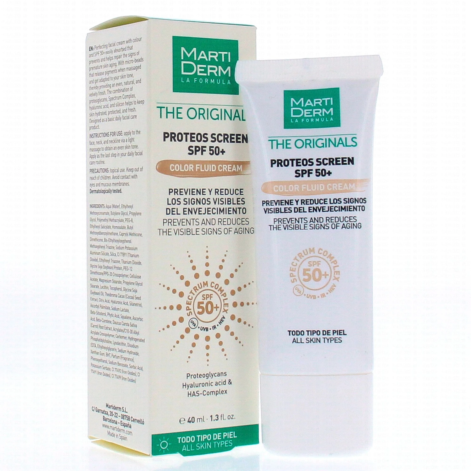 MARTIDERM The Originals Proteos Screen - Color Fluid Cream SPF50+ 40ml 4 MARTIDERM The Originals Proteos Screen - Color Fluid Cream SPF50+ 40ml – Image 2