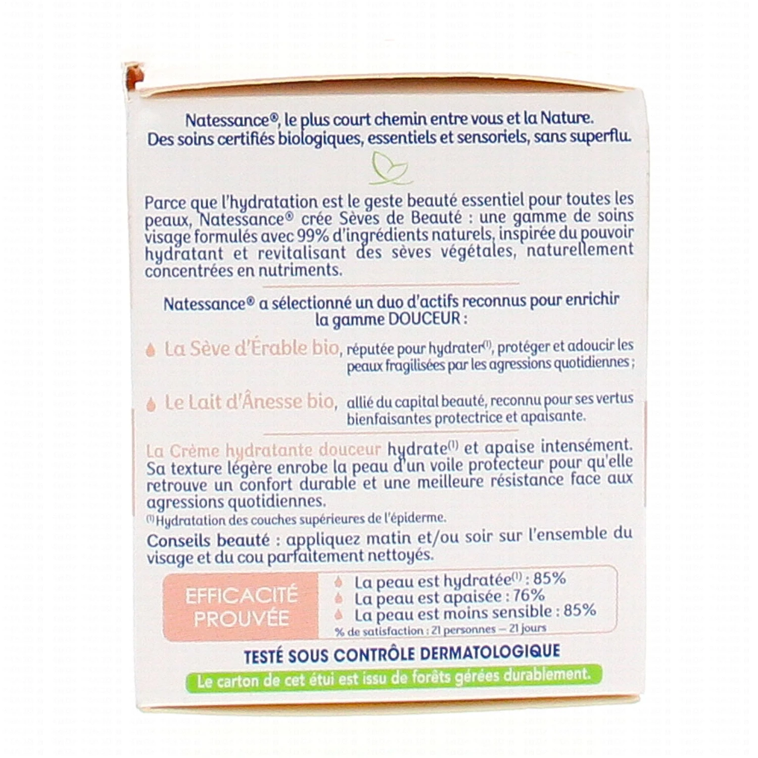 NATESSANCE Crème Hydratante Douceur 50ml 4 NATESSANCE Crème Hydratante Douceur 50ml – Image 3