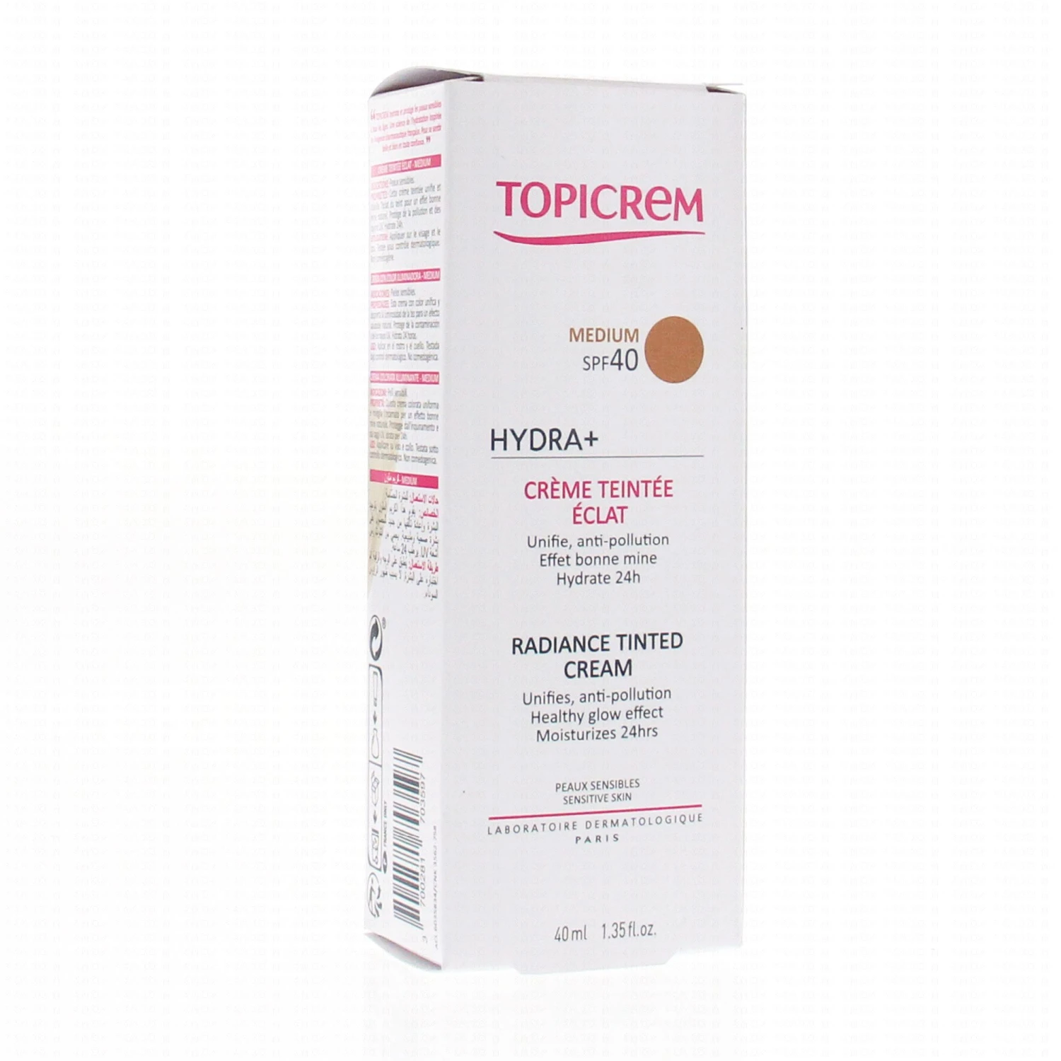TOPICREM Hydra+ Crème Teintée éclat Médium SPF40 Tube 40ml 3 TOPICREM Hydra+ Crème Teintée éclat Médium SPF40 Tube 40ml