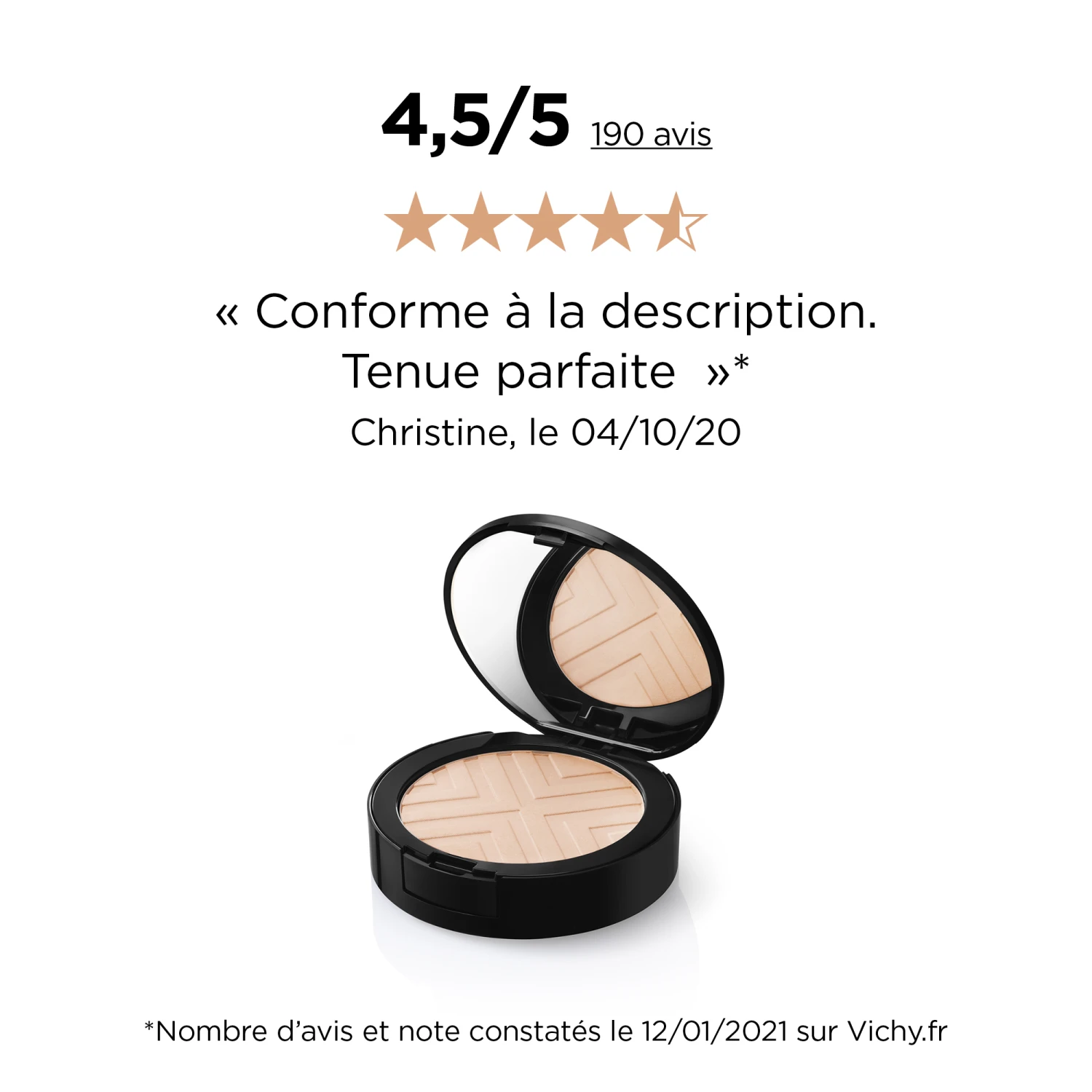 VICHY Dermablend (covermatte) Fond De Teint Poudre Compacte Poudrier 9.5g 8 VICHY Dermablend (covermatte) Fond De Teint Poudre Compacte Poudrier 9.5g – Image 6